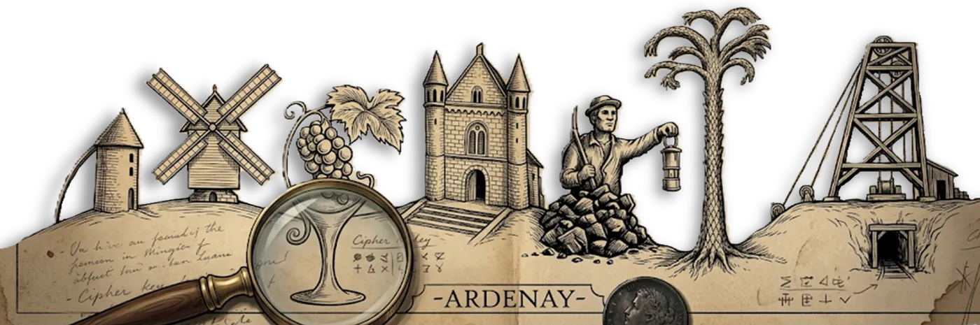 Illustration : points de repère du parcours à Ardenay
